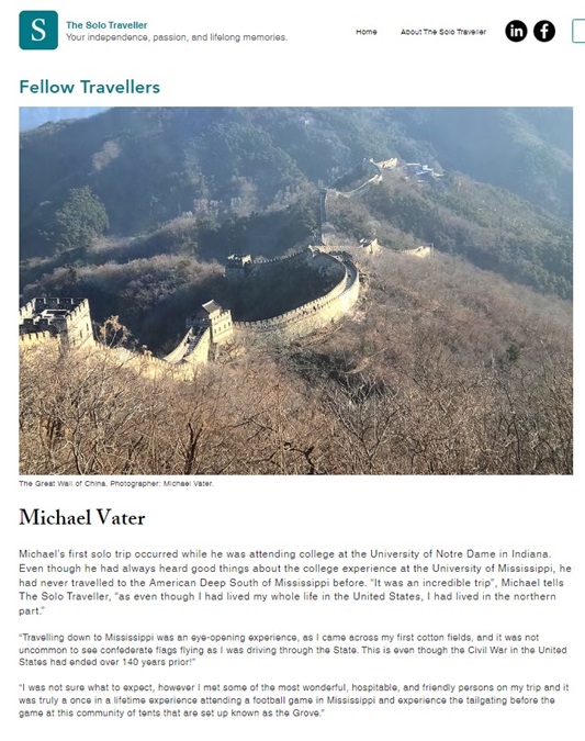Michael Vater Esq in TheSoloTraveller